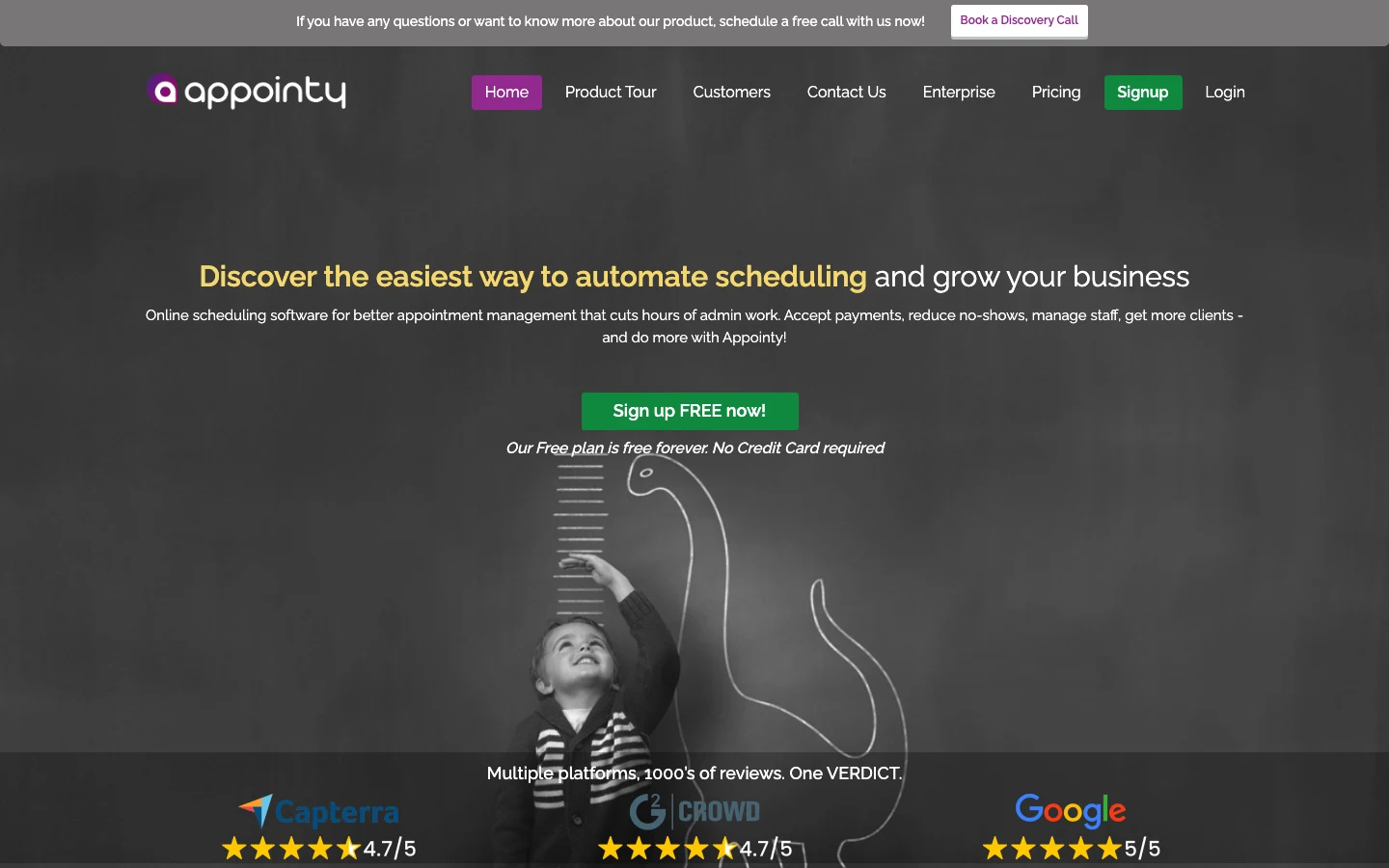 Appointy public homepage screenshot