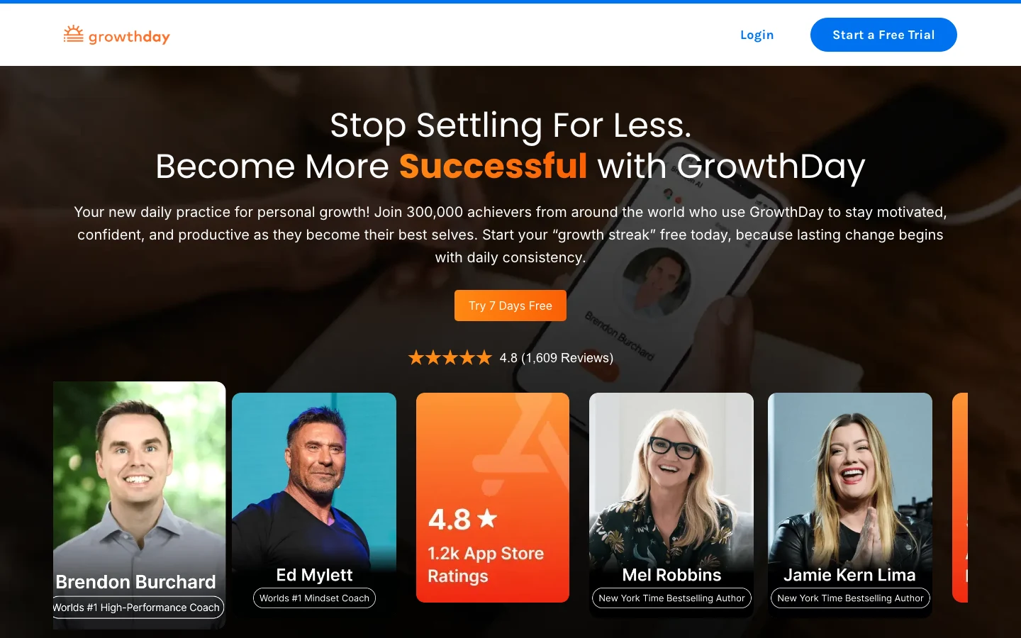 GrowthDay public homepage screenshot